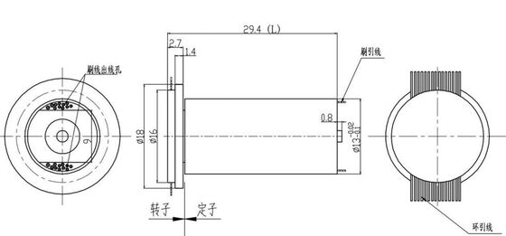 Electrical Slip Ring Long Life 50 Circuit 1A Precious Gold Contact 0~100 RPM  Gold-Gold Contact